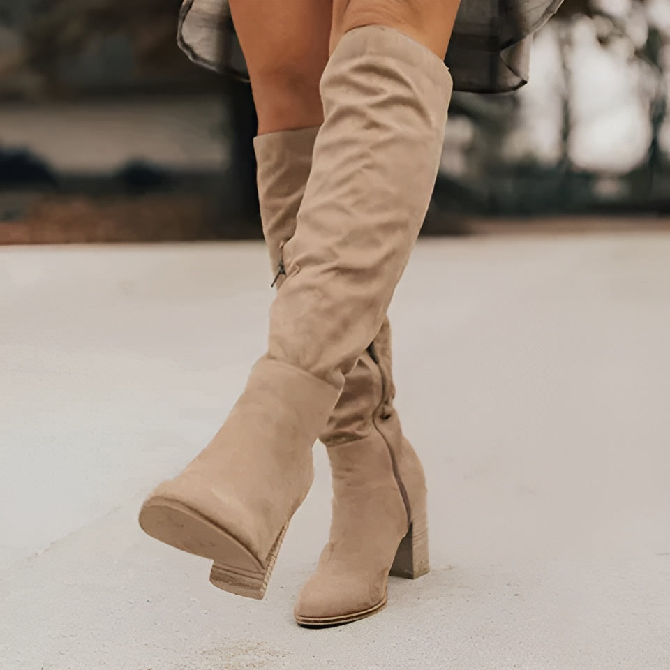 Women’s Knee-High Boots | Mid-Heel & Cushioning Insole | Premium Material & Non-Slip Sole | Comfortable Fit