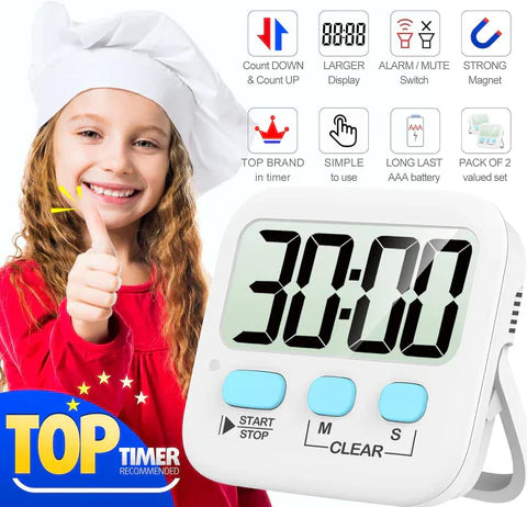 2-Pack Large Display Digital Cooking Timer