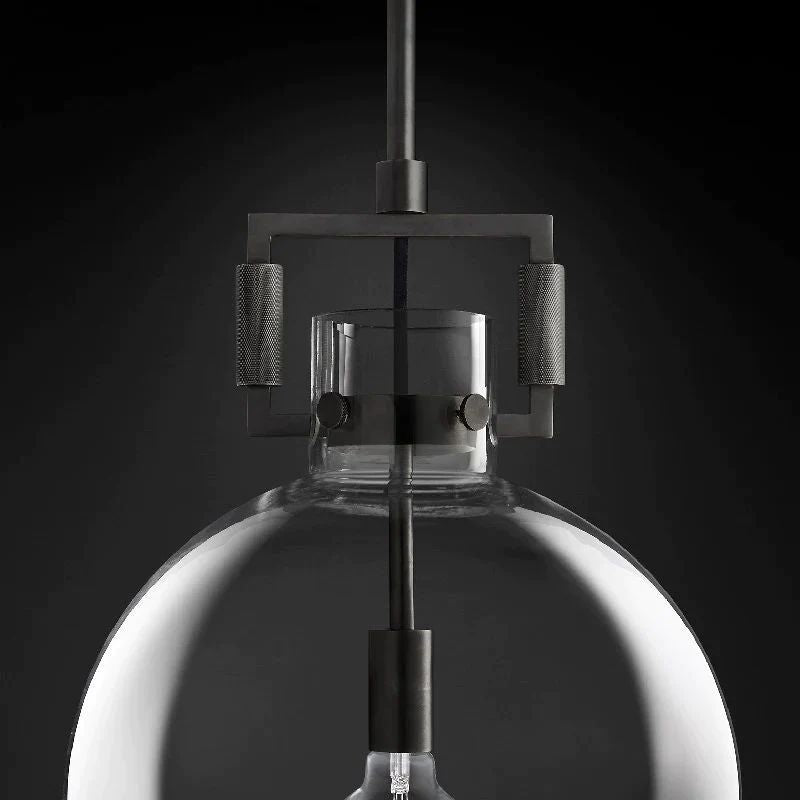 Munda Globe Pendant — Glass and Copper Kitchen Island Light Fixture