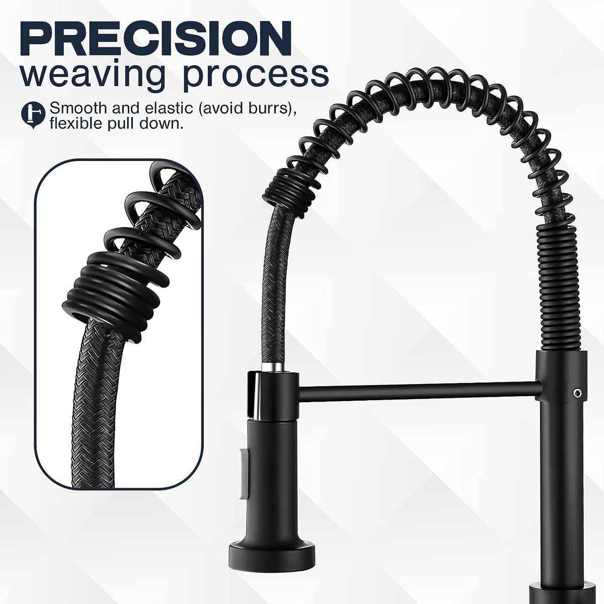 Pull-Down Sprayer Kitchen Faucet with Single Hole Design