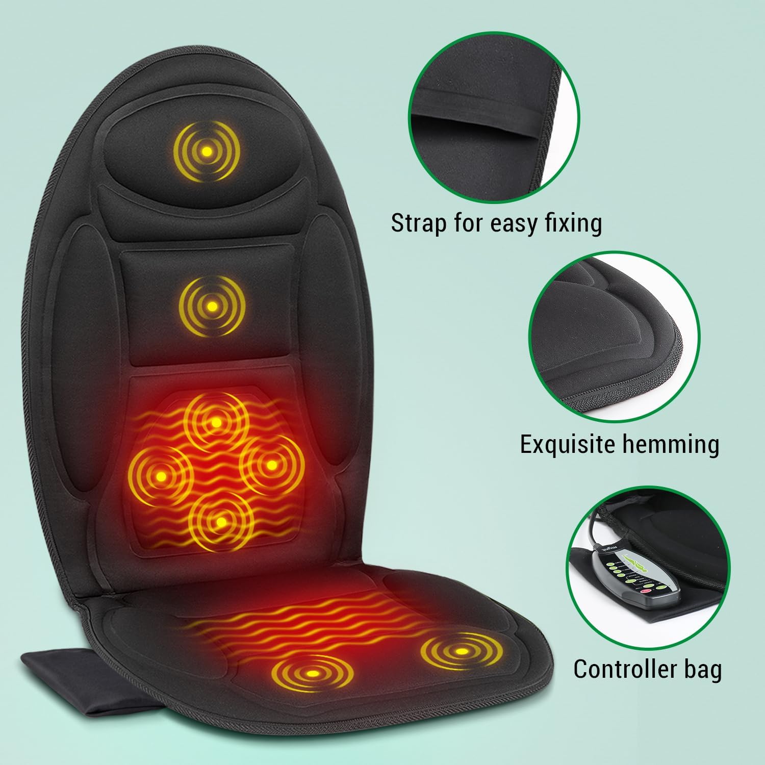 Ultimate Comfort Massage Cushion with Heat for Car and Home