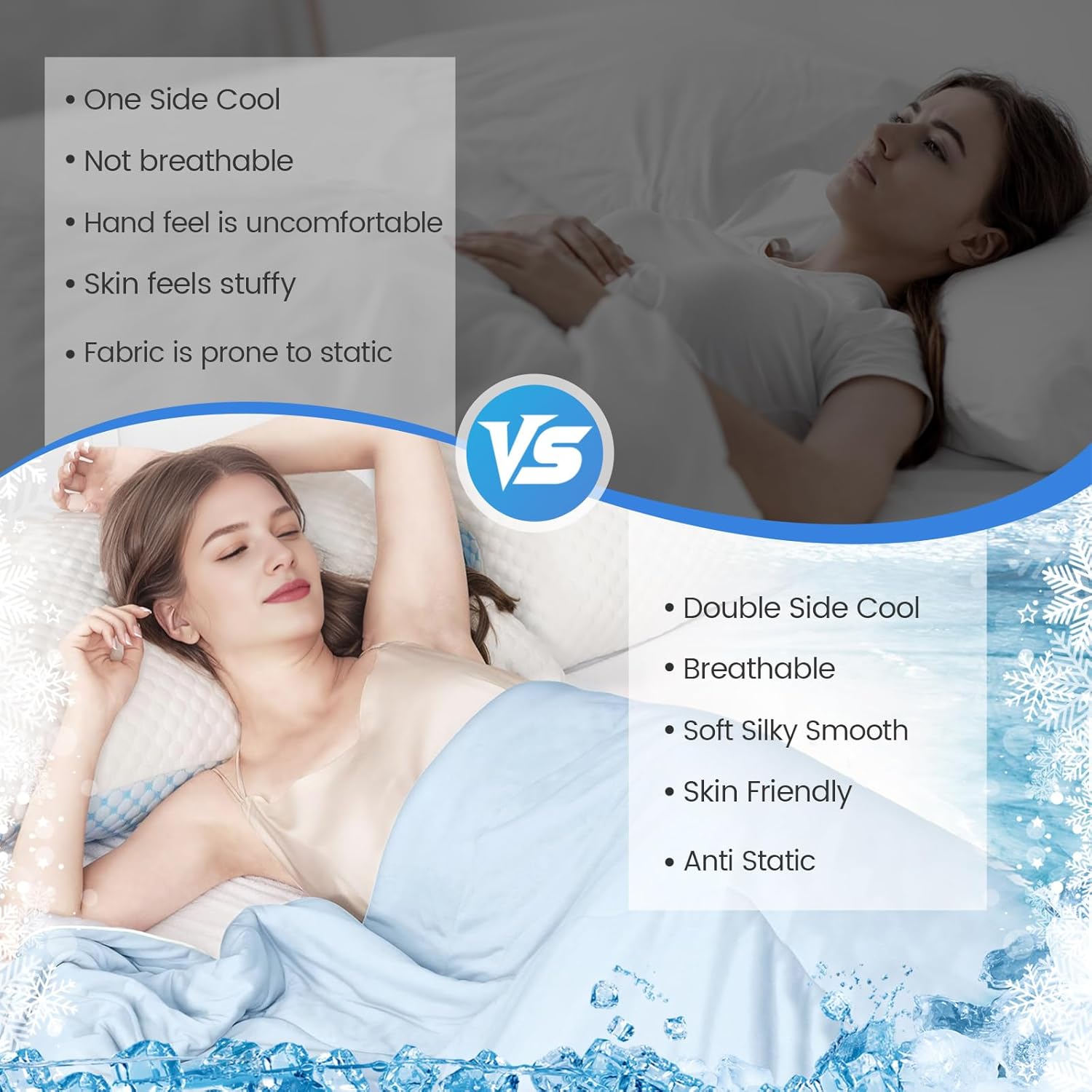 Reversible Cooling Blanket with Q-Max Technology – Soft and Breathable