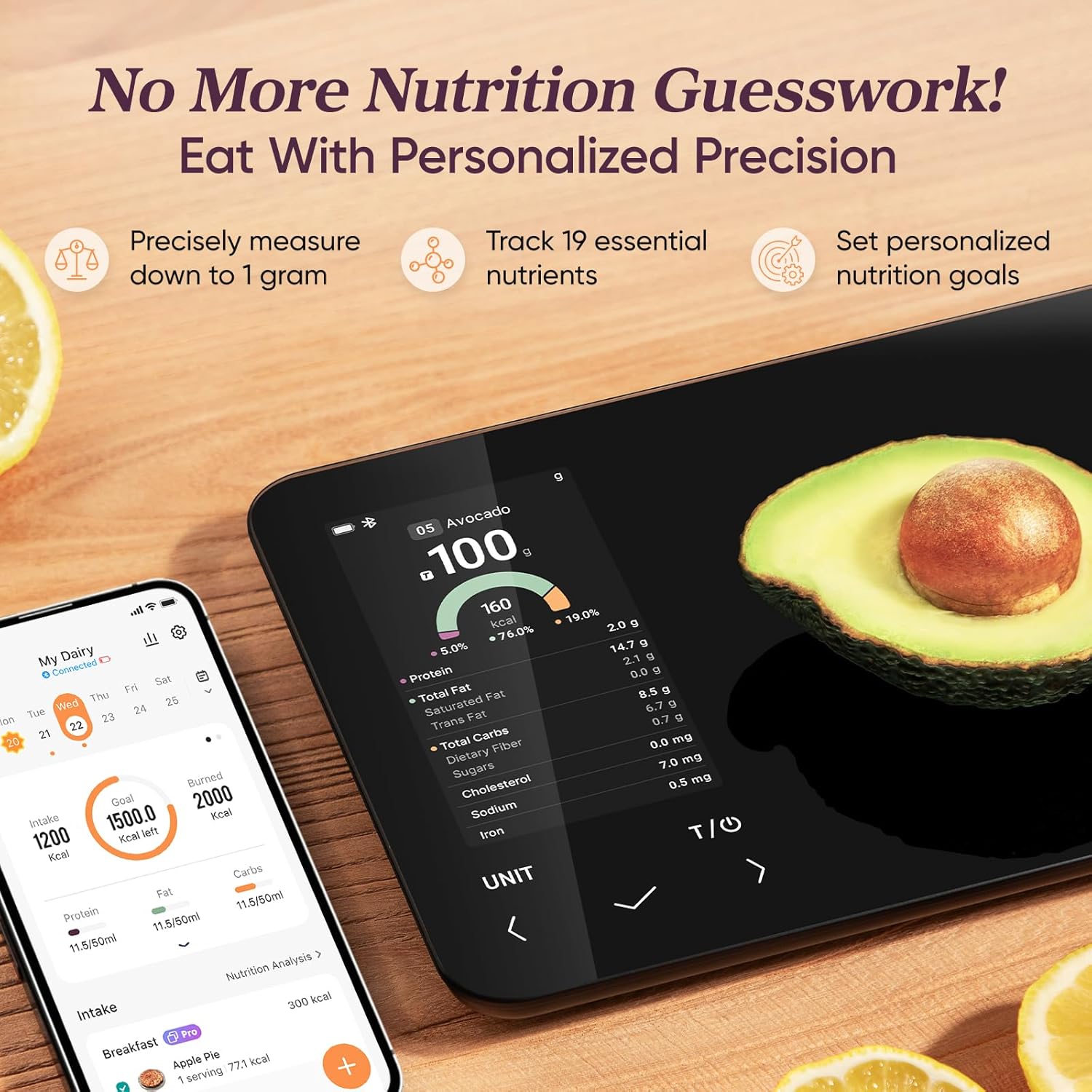 Digital Food Scale with Nutritional Calculator for Accurate Meal Prep