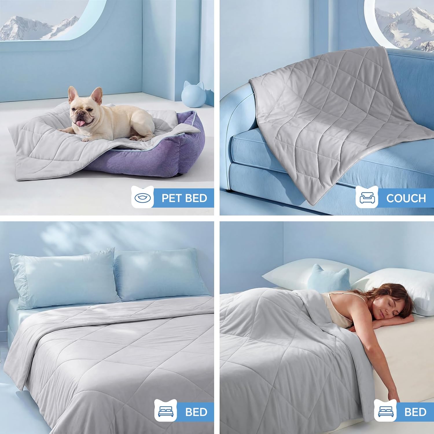 Cooling Blanket for Small & Medium Dogs | Washable Comfort Mat