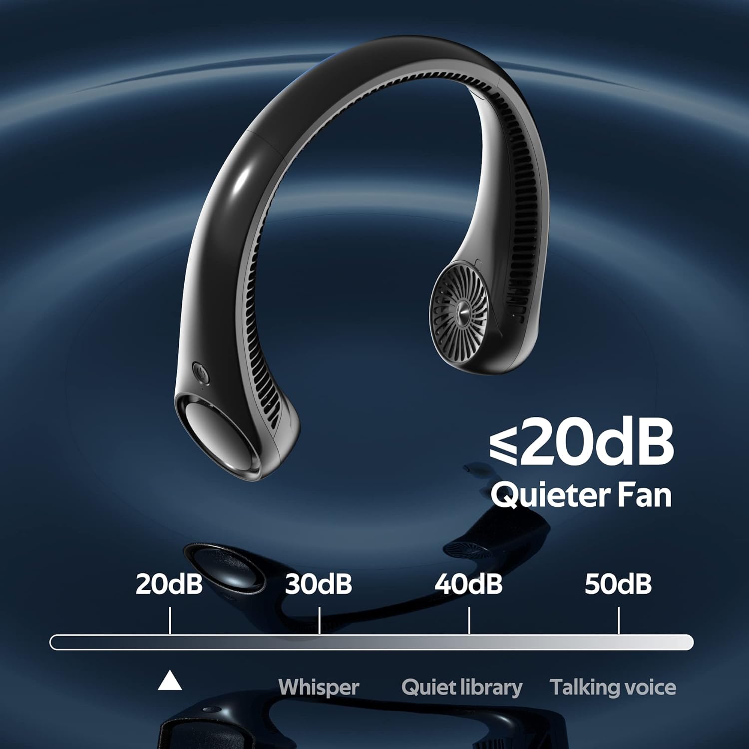360° Hands-Free Neck Fan for Portable Cooling