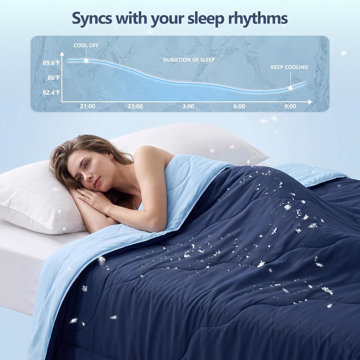 Reversible Queen Size Cooling Comforter – Lightweight and Washable Bedding