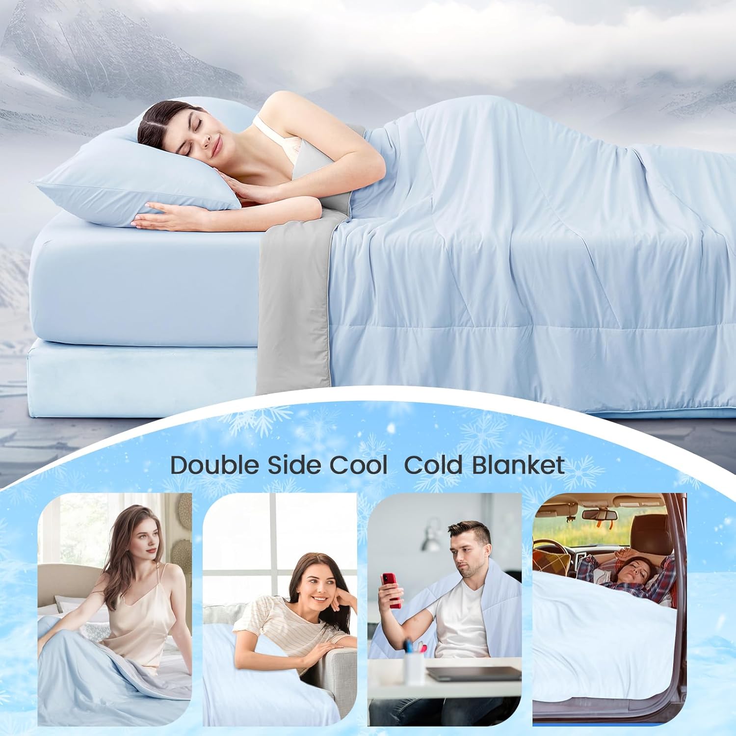 Reversible Cooling Blanket with Q-Max Technology – Soft and Breathable