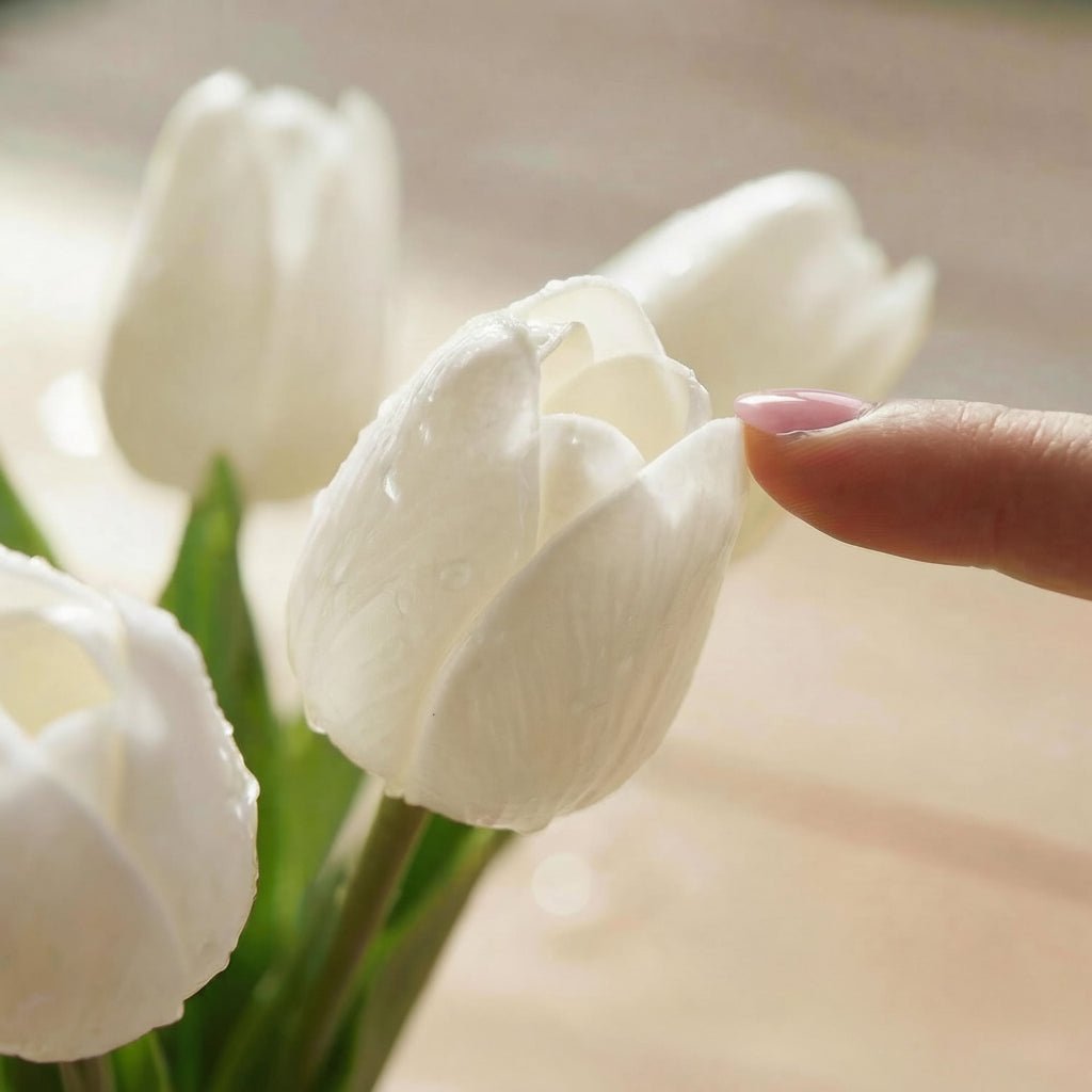 Elegant Faux Tulip Bouquet with Flexible Stems for Every Occasion