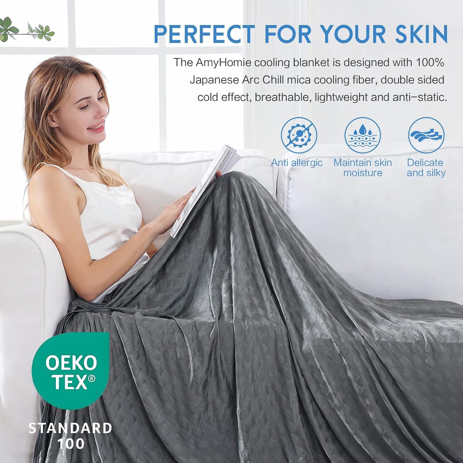 Cooling Summer Blanket - Lightweight & Breathable Double-Sided Chill Effect