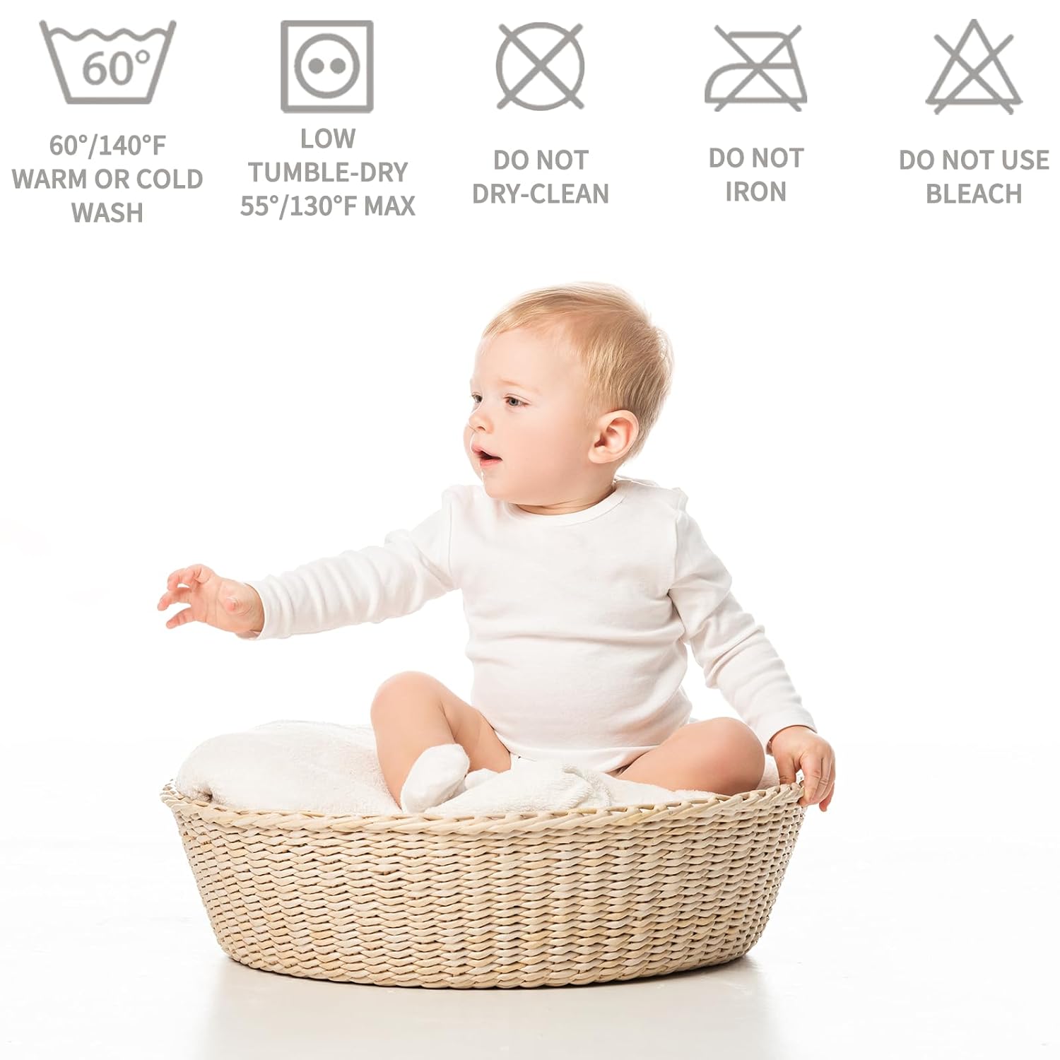 Waterproof Crib Mattress Protector in Soft Gray Fabric – Noiseless & Washable
