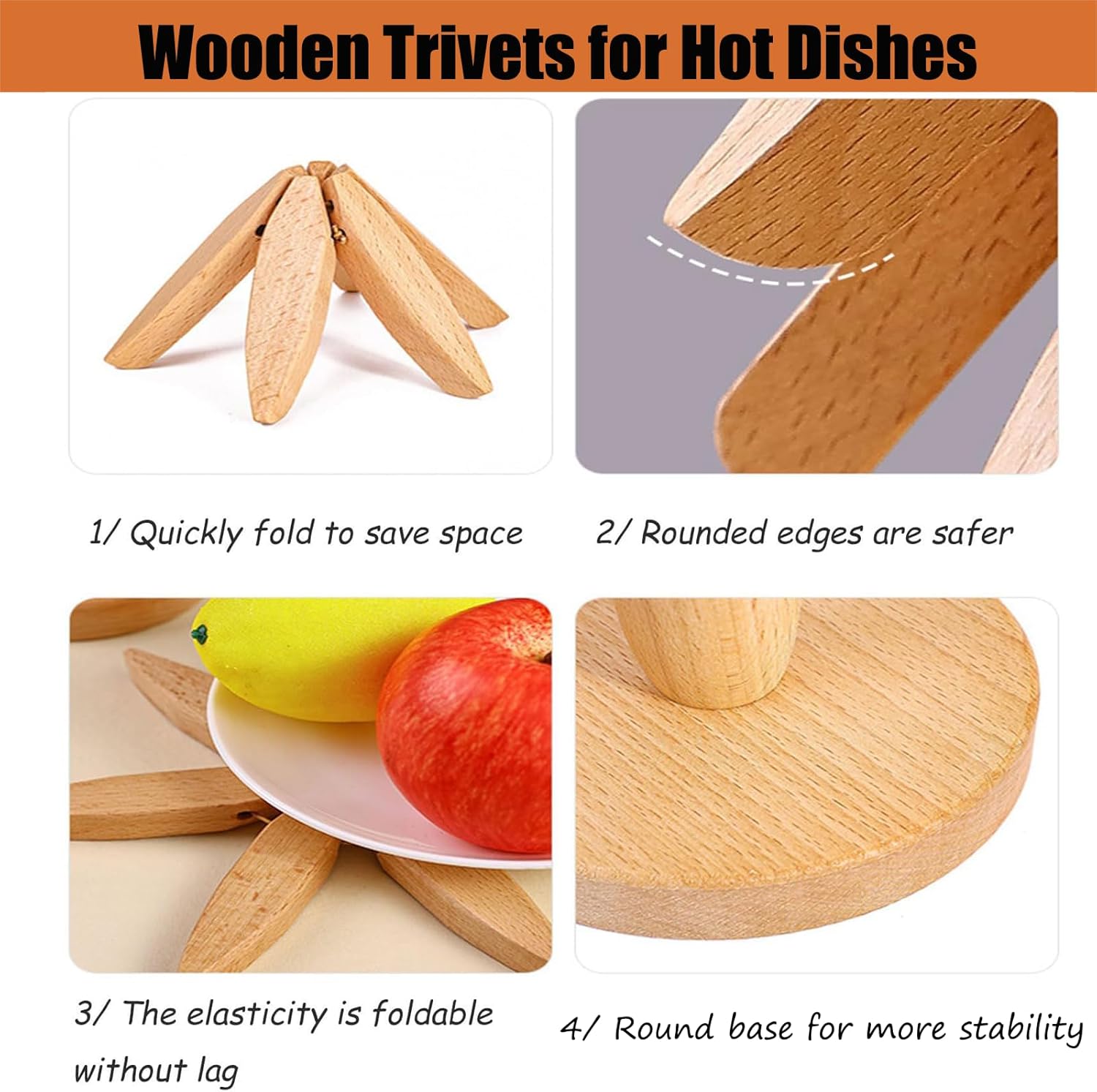 Heat-Resistant Wooden Coasters for Serving Hot Food