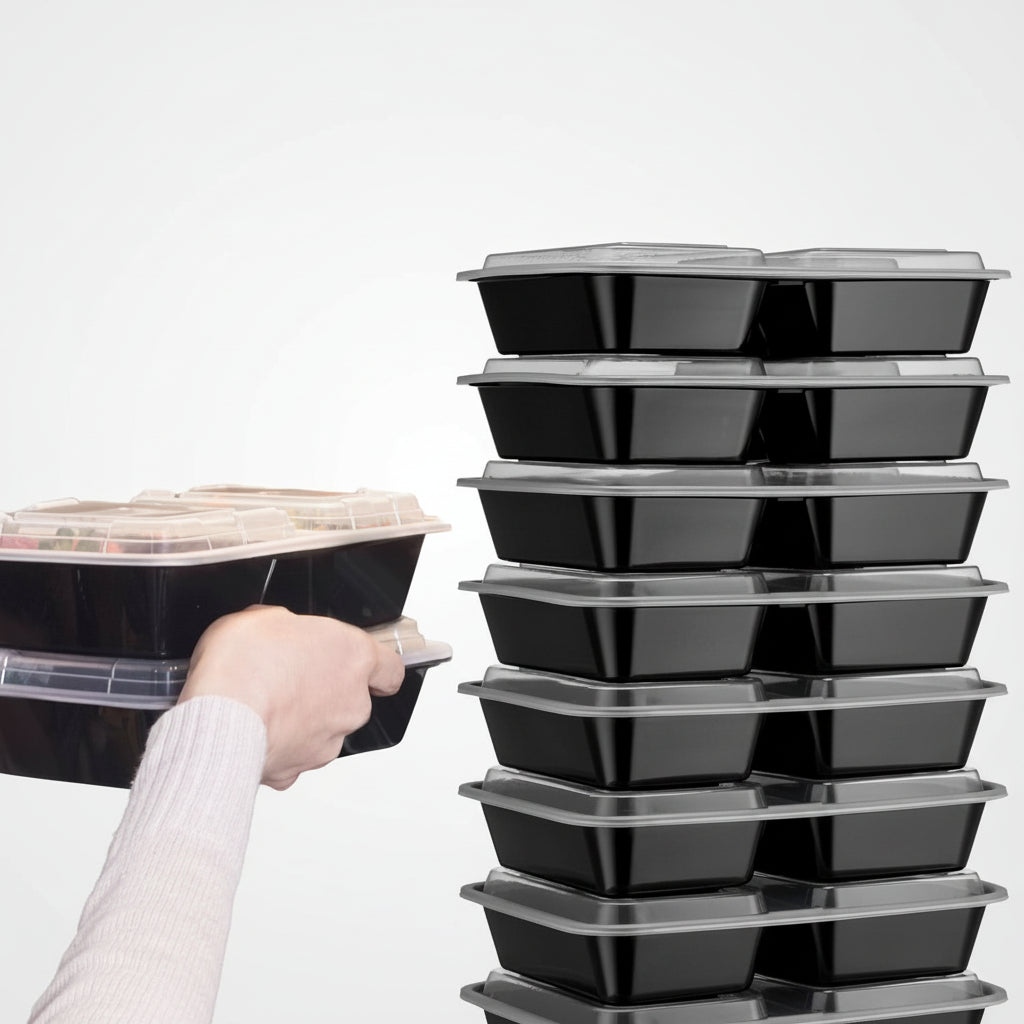 MealMaster Trio: Versatile Three-Section Food Container