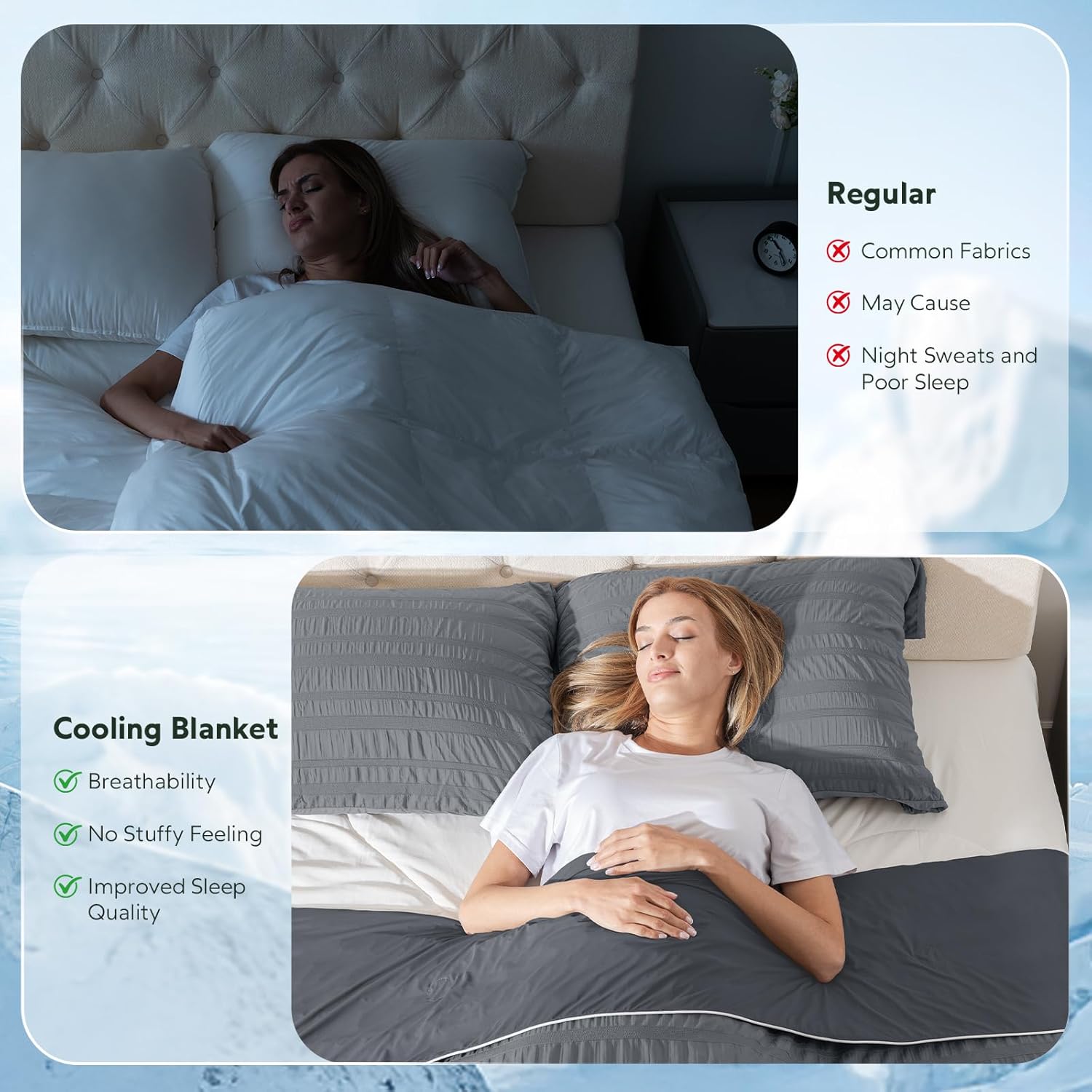 Lightweight Cooling Blanket with Dual-Sided Design for Warm Sleepers