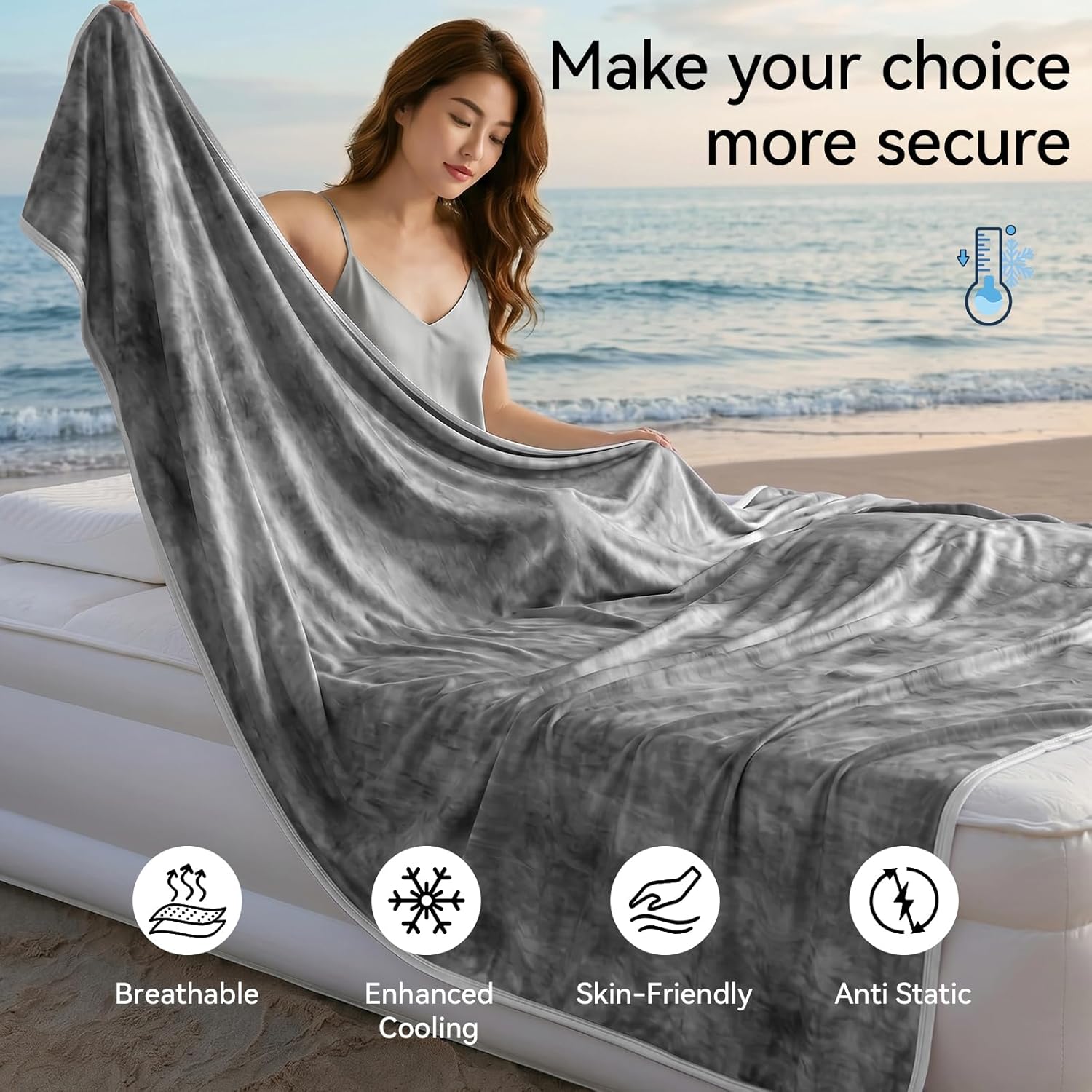 Cooling Throw Blanket for Hot Sleepers – Lightweight Summer Comfort