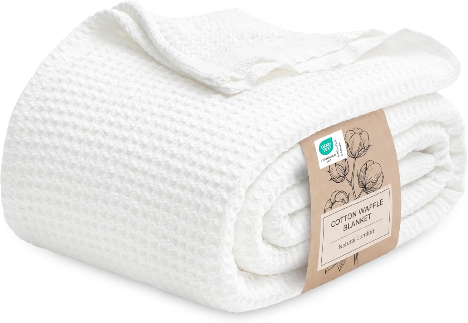 Queen Blanket Made of 100% Cotton with Cooling Waffle Weave for Summer