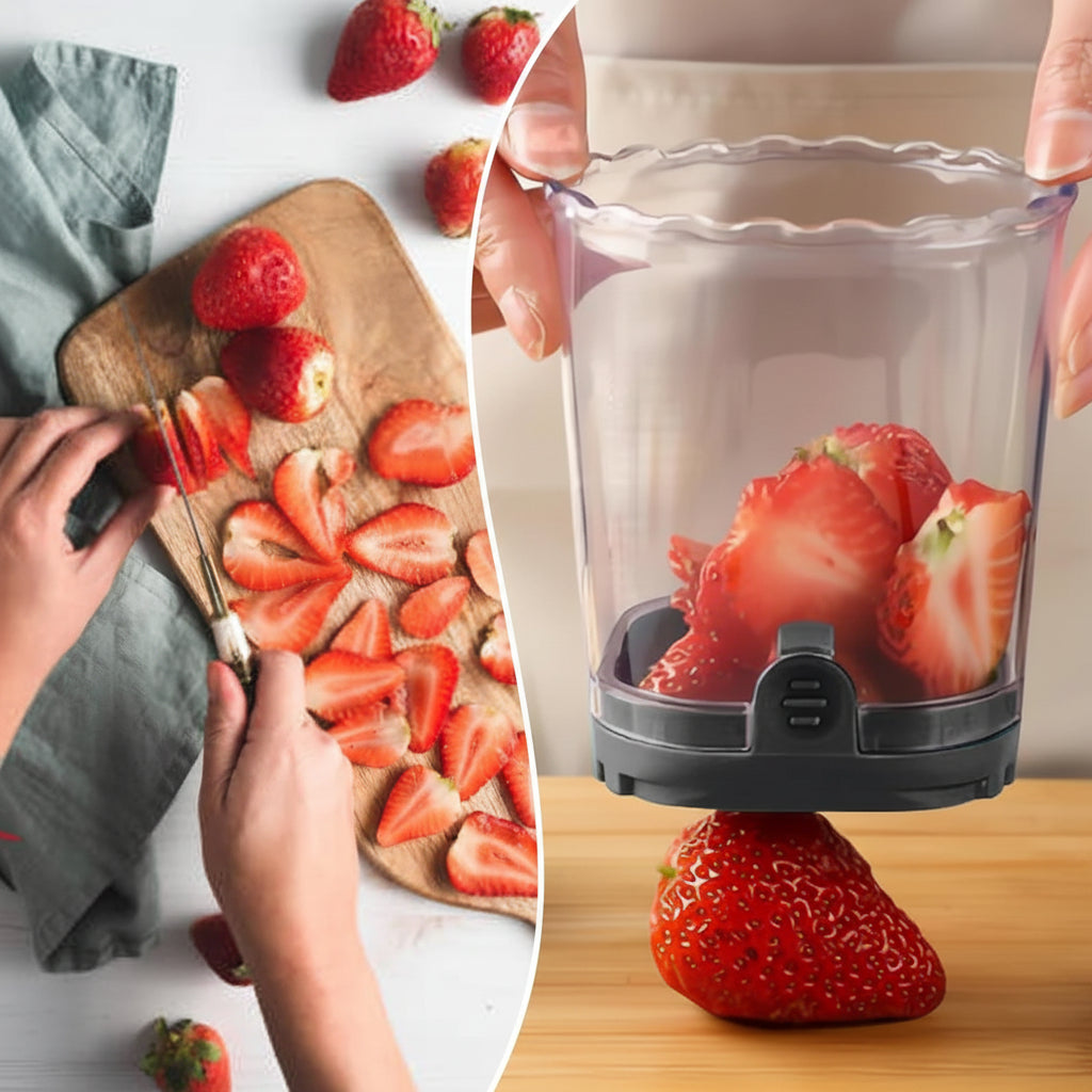 Effortless Fruit Slicing Tool with 8 Precision Blades