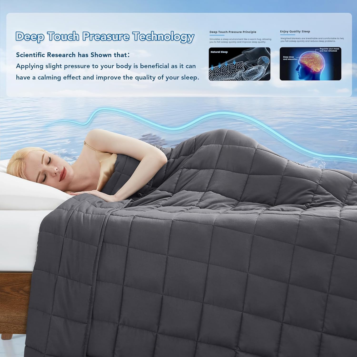 Cooling Microfiber Weighted Blanket for Year-Round Comfort and Relaxation