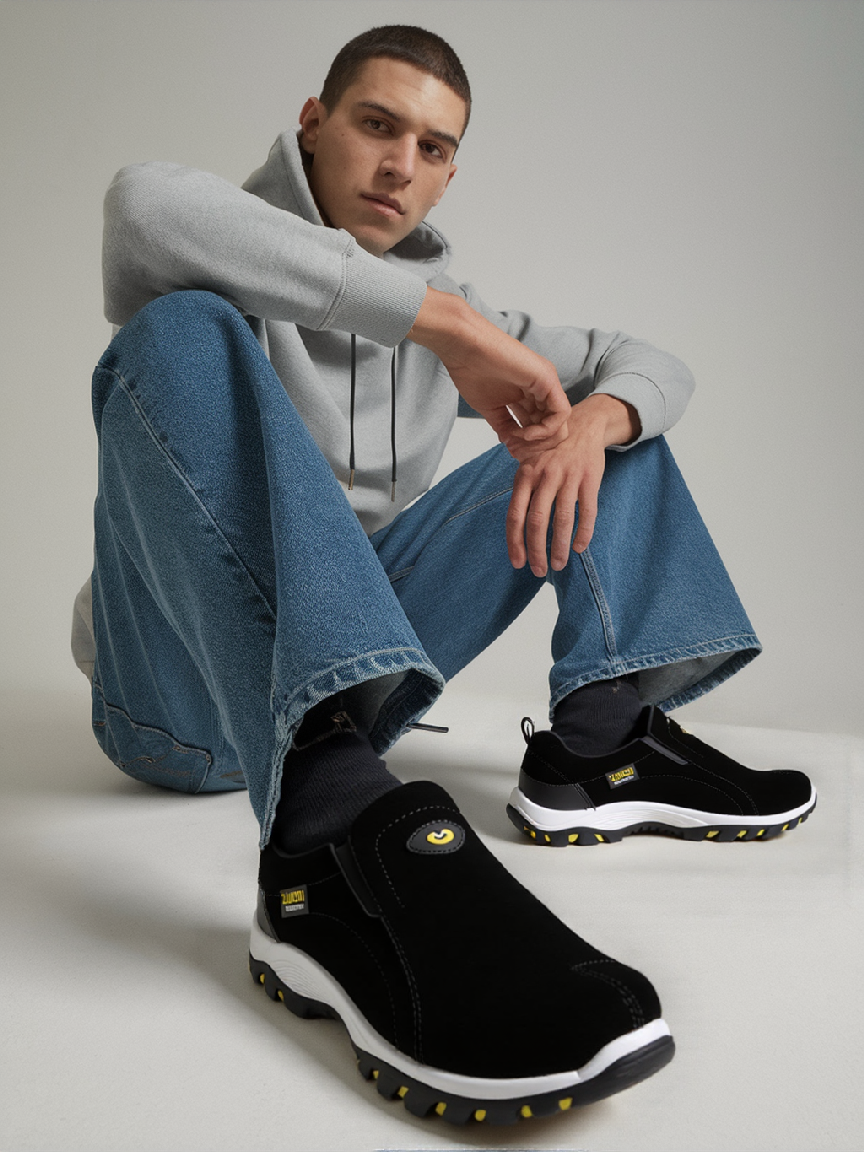 Men's Orthopedic Hiking Shoes | Slip-On Lightweight Design | Breathable Material & Arch Support | Slip-Resistant Rubber Sole