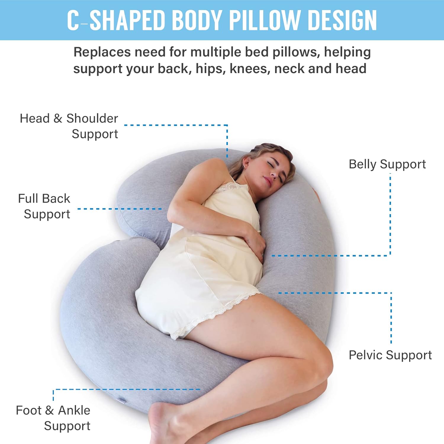Embrace Comfort with Our Curved Full Body Maternity Pillow