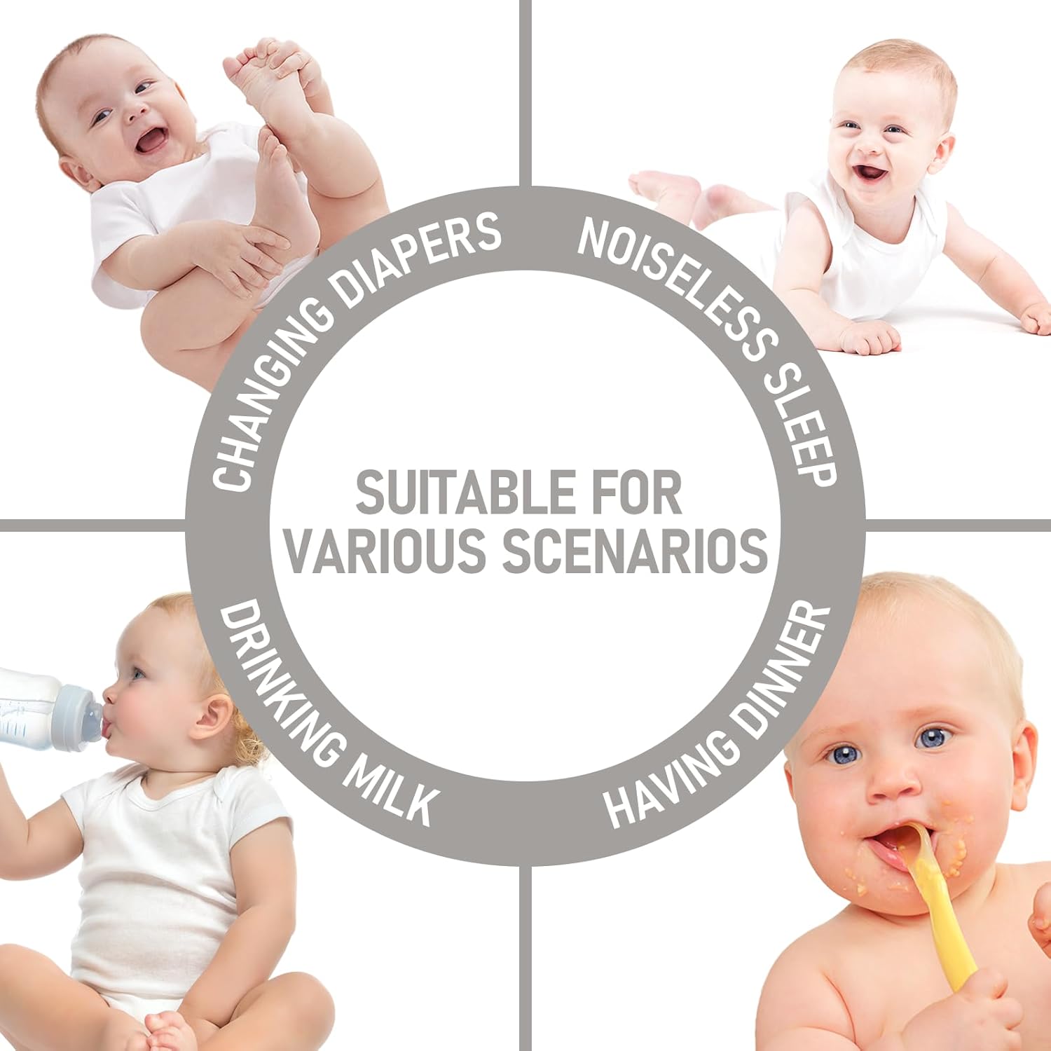 Waterproof Crib Mattress Protector in Soft Gray Fabric – Noiseless & Washable