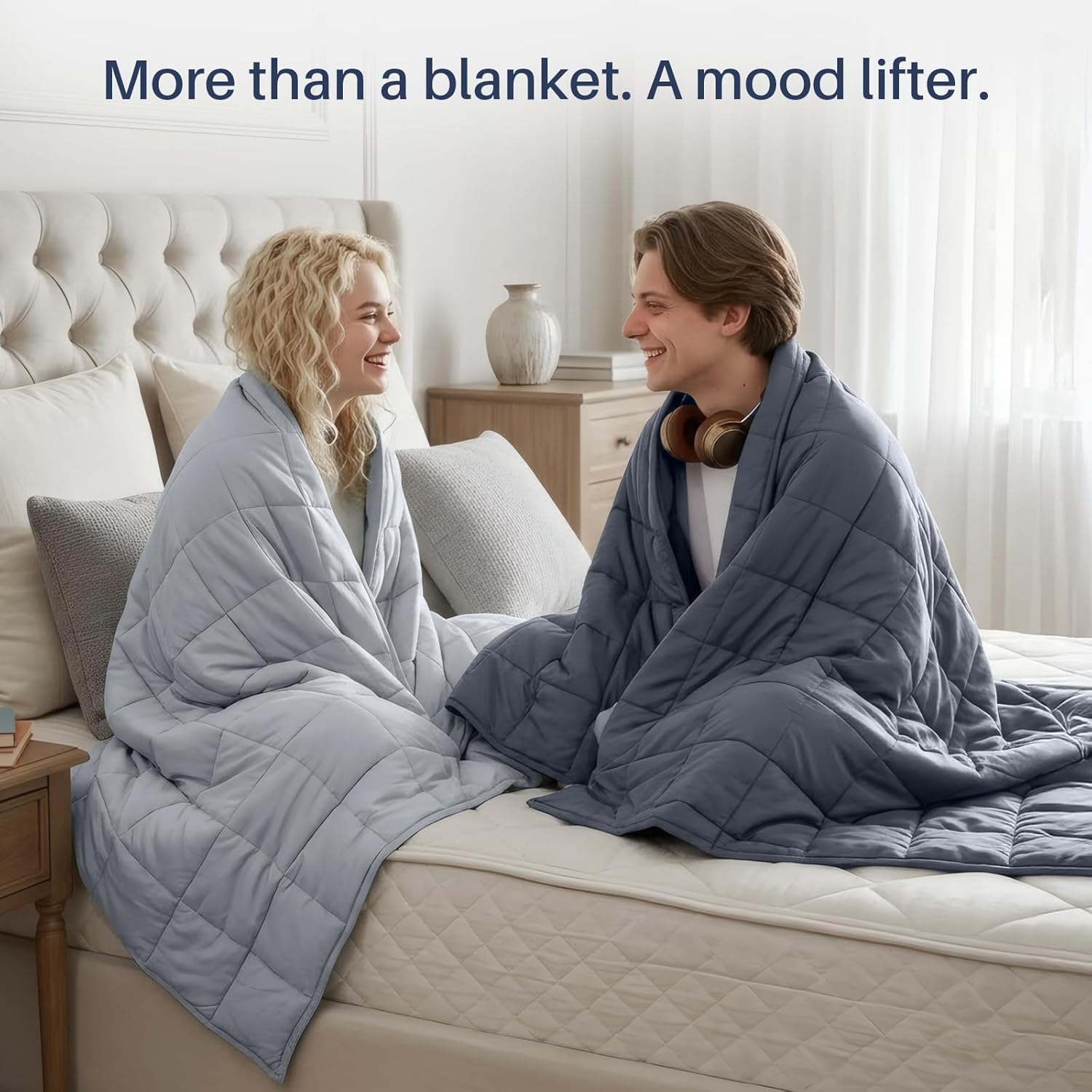 Cooling Weighted Blanket for Adults | Breathable All-Season Comfort