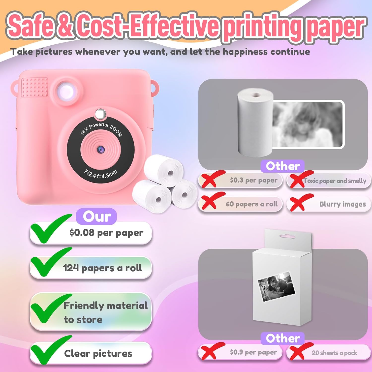 Portable Instant Photo Camera for Creative Kids