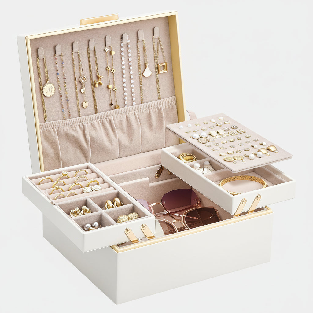 Elegant Dual-Layer Jewelry Organizer for Thoughtful Storage