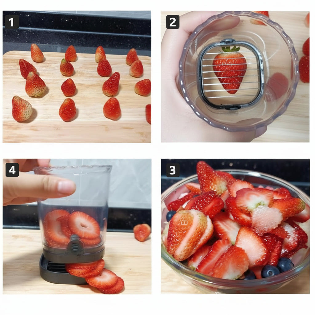 Effortless Fruit Slicing Tool with 8 Precision Blades