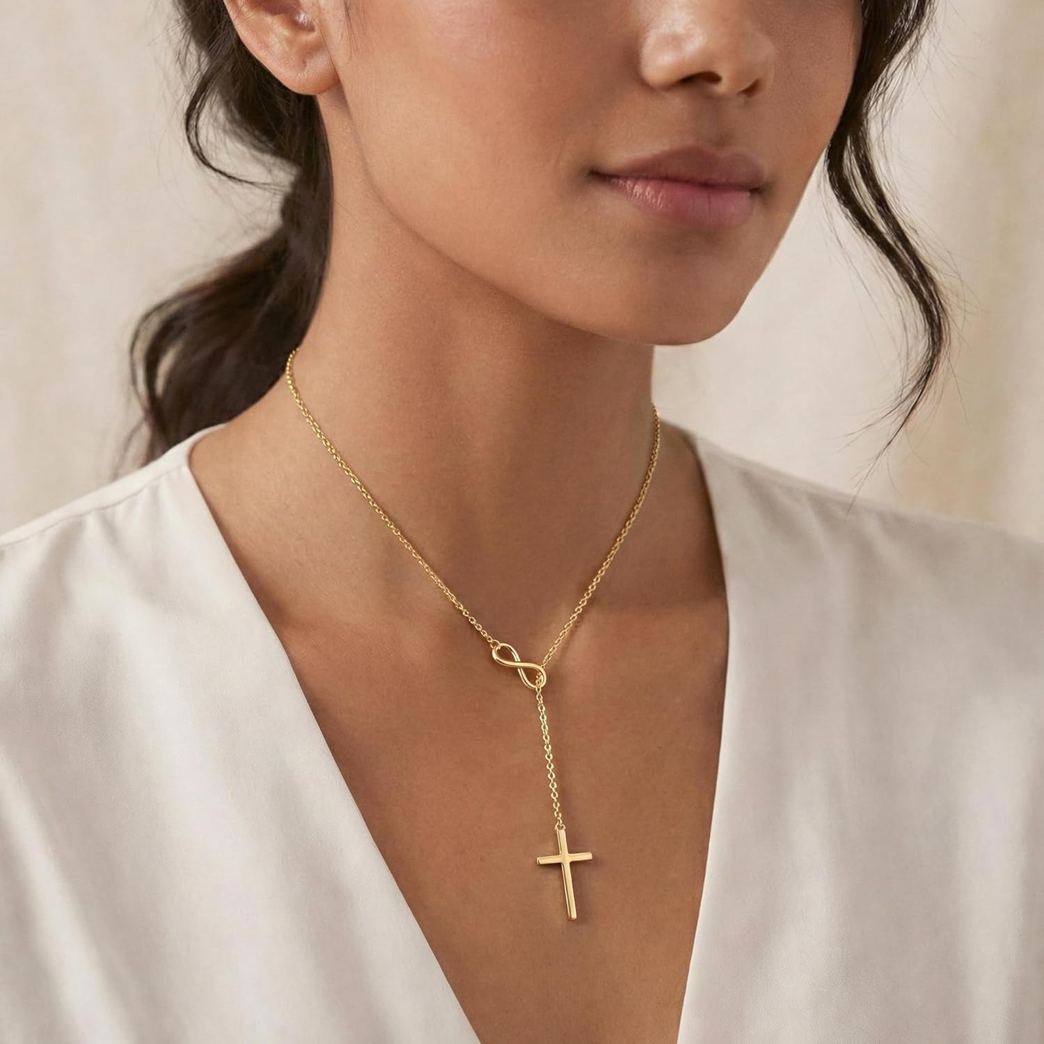 Eternal Faith Necklace Featuring a Cross Y Pendant