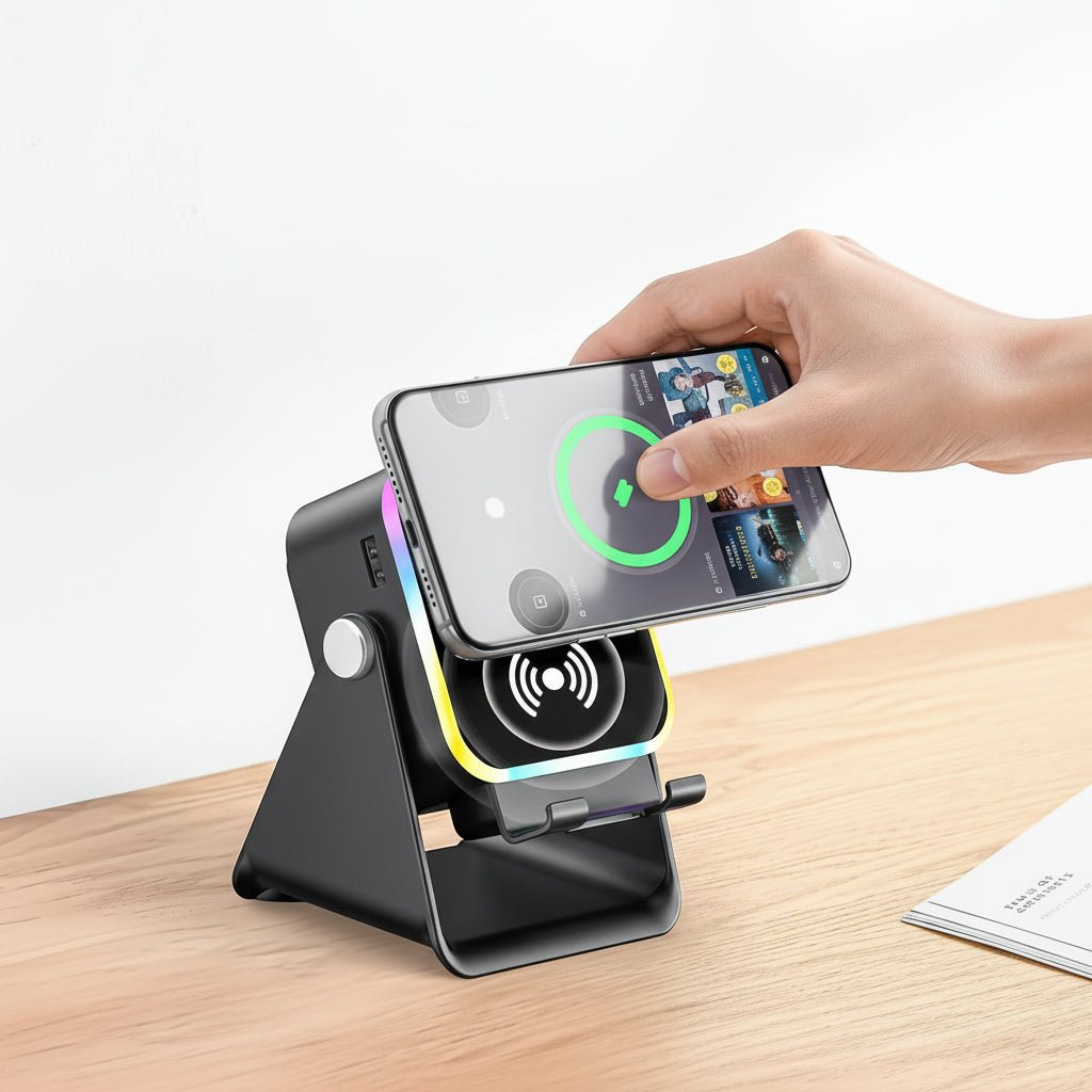 Smartphone Speaker Dock with Wireless Audio and Hands-Free Functionality