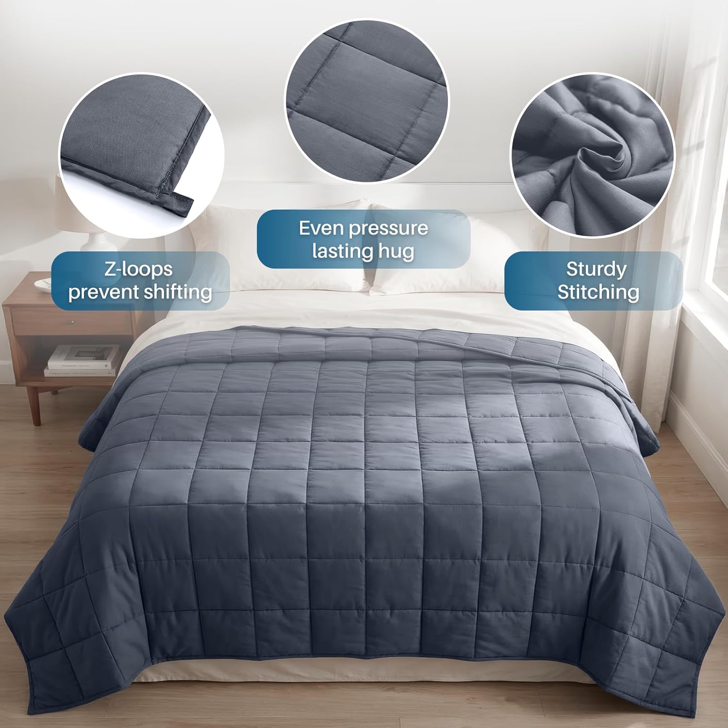 Cooling Weighted Blanket for Adults | Breathable All-Season Comfort