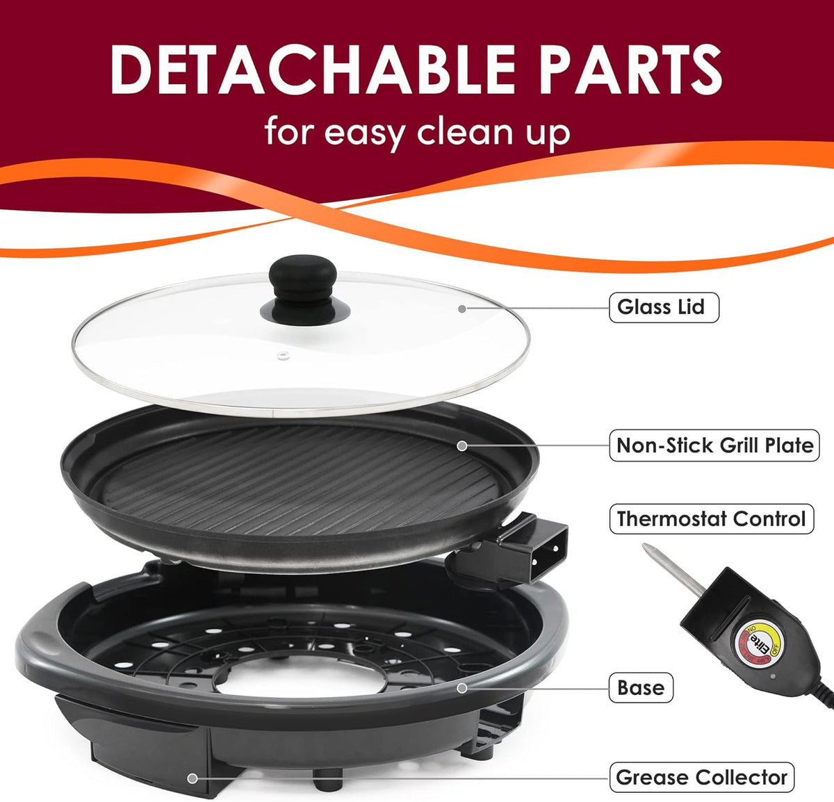 Nonstick Electric Tabletop Grill – Smokeless Cooking Solution