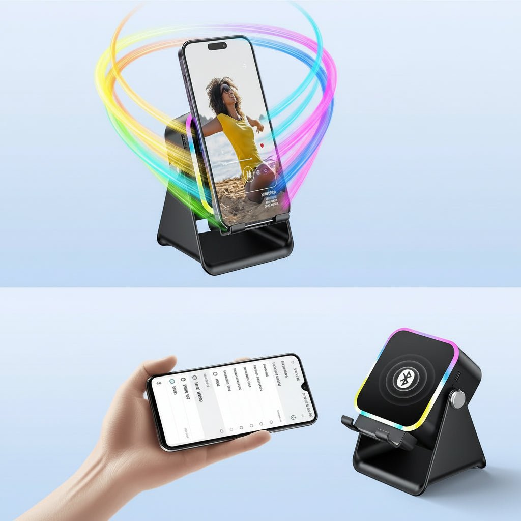 Smartphone Speaker Dock with Wireless Audio and Hands-Free Functionality