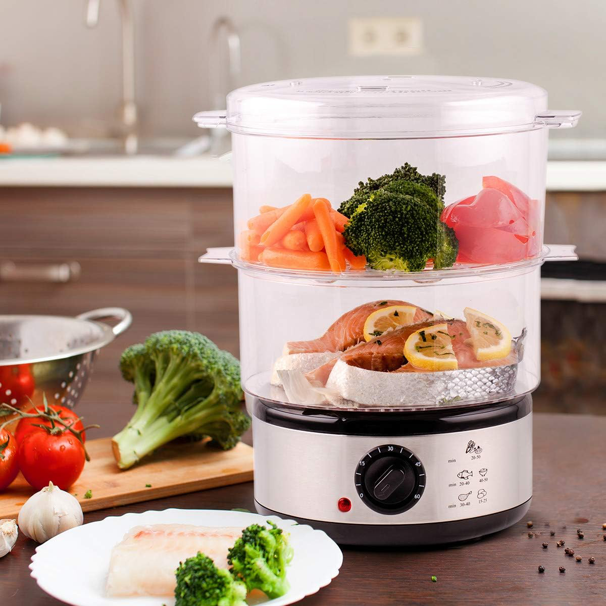 Vegetable Steamer Appliance with Electric Heating