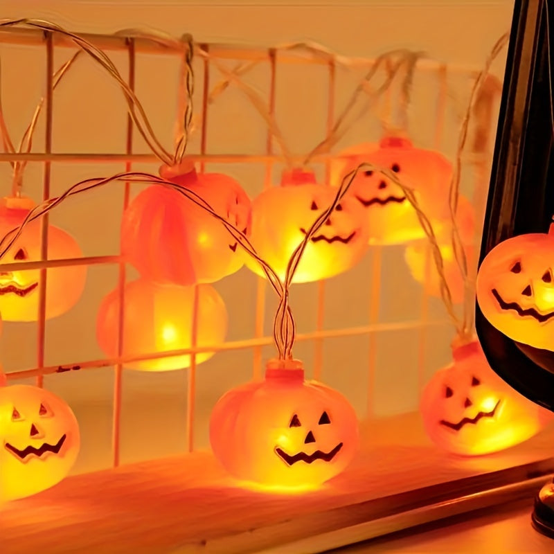 Battery Operated LED Pumpkin String Lights for Halloween Decor