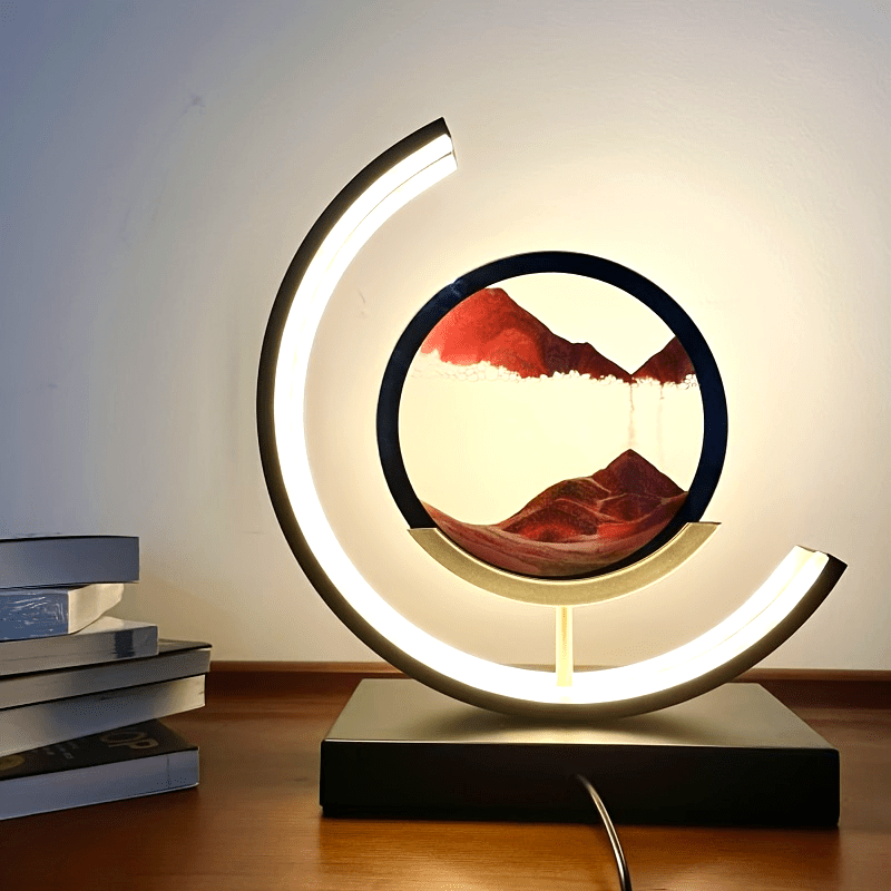Tranquil Flow Hourglass Lamp – Soothing LED Sand Art Decor