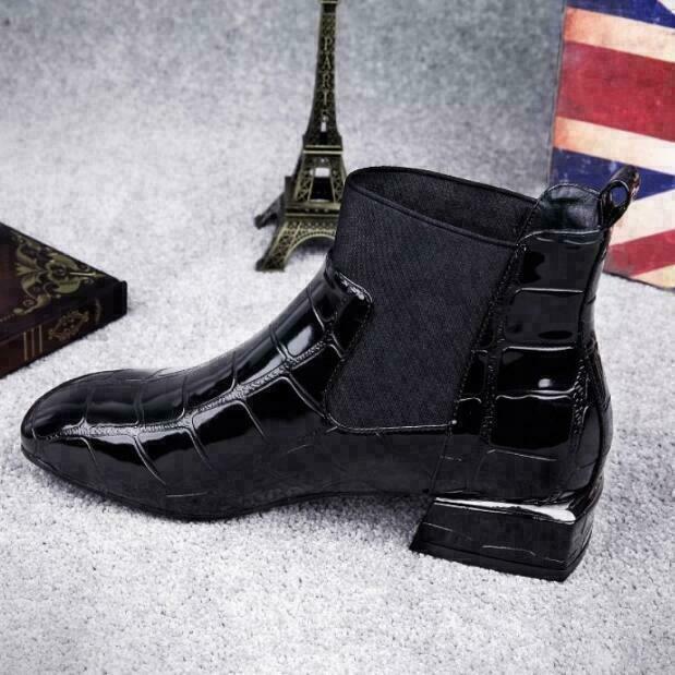 Women’s Ankle Boots | Black Leather Block Heel | Non-Slip Rubber Sole | Durable Comfort