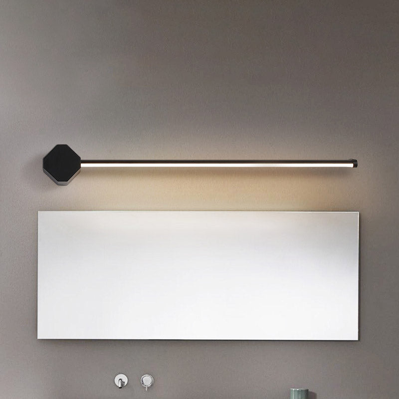 Taavita Modern Black/White Finish Vanity Wall Light with Slim Linear Acrylic Shade, 16"/23.5" Long