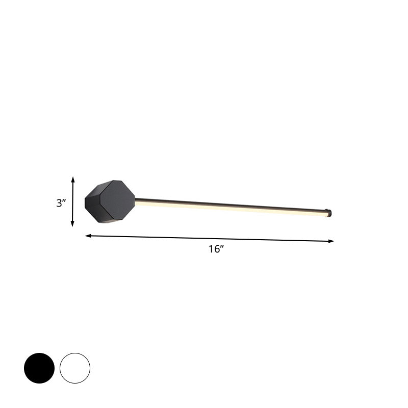 Taavita LED Bathroom Light Simple Black/White Finish Vanity Light with Slim Linear Acrylic Shade, 16"/23.5" Long