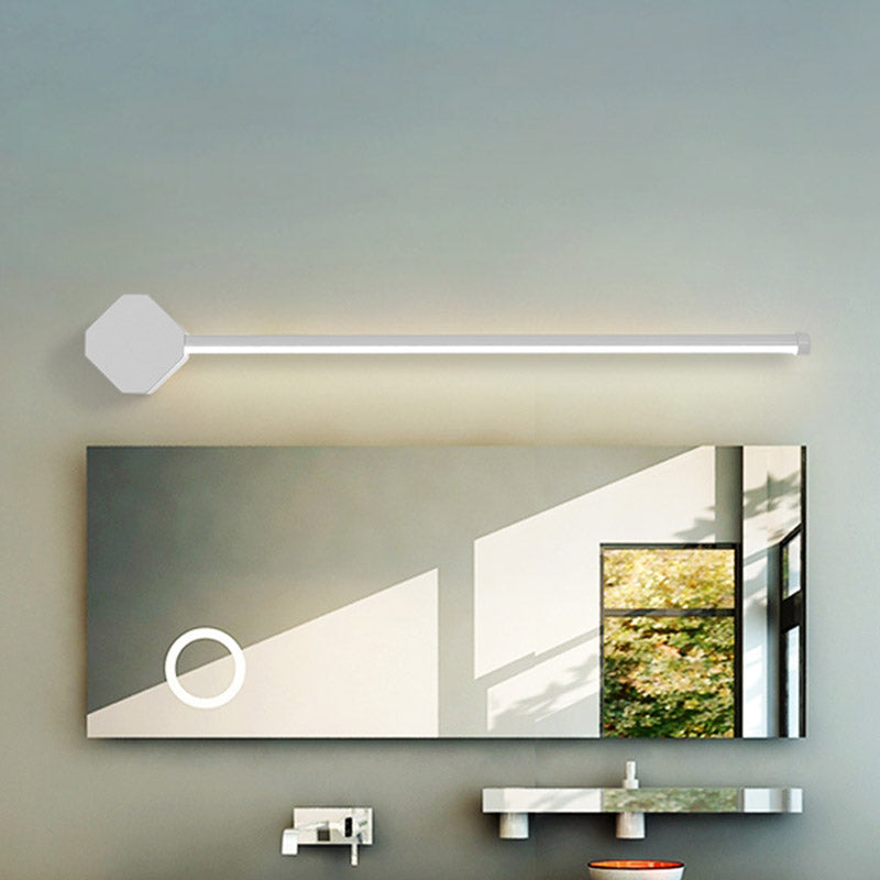 Taavita Modern Black/White Finish Vanity Wall Light with Slim Linear Acrylic Shade, 16"/23.5" Long