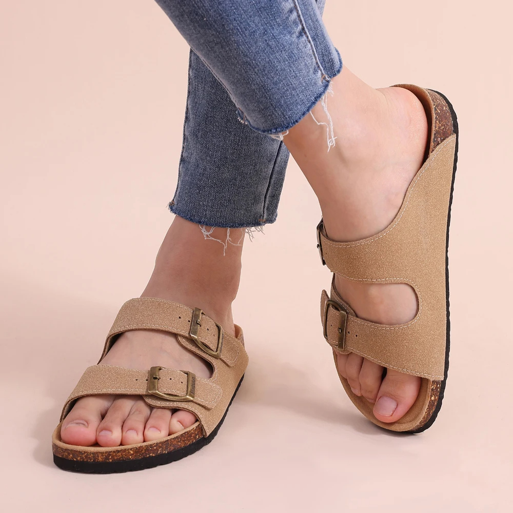 Orthopedic Sandals | Cork Footbed & Dual Buckle Straps | Casual Comfort & Support