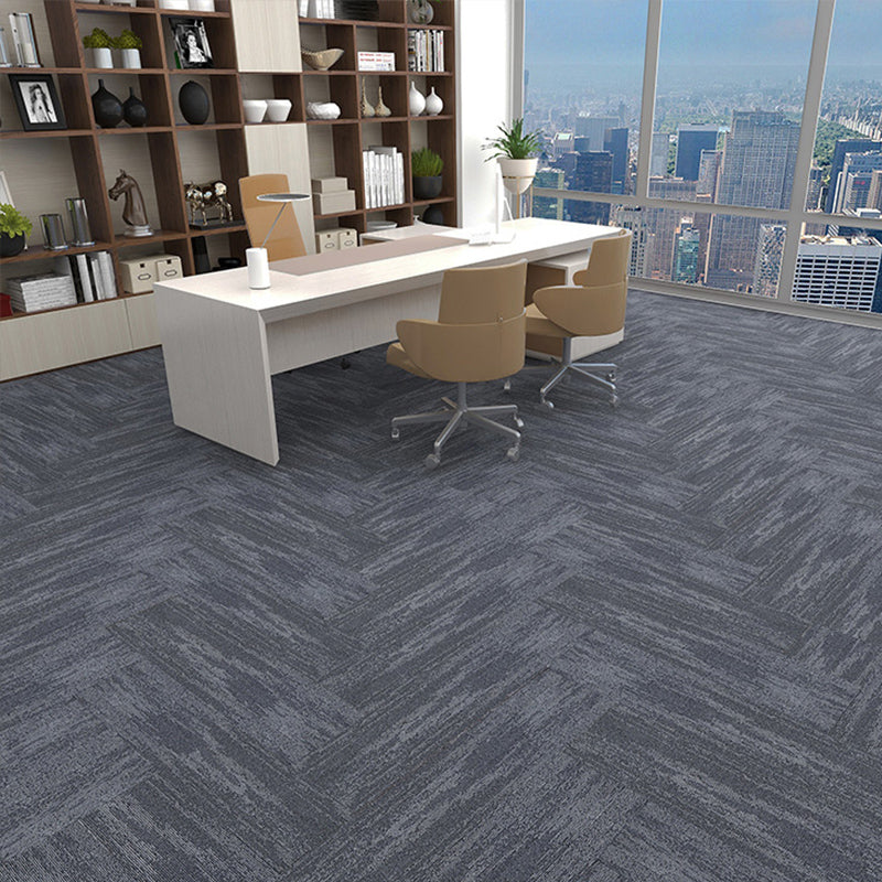 Modern Carpet Tiles Self Adhesive Multi Level Loop Stain Resistant Carpet Tile Pewter 40-Piece Set Clearhalo 'Carpet Tiles & Carpet Squares' 'carpet_tiles_carpet_squares' 'Flooring 'Home Improvement' 'home_improvement' 'home_improvement_carpet_tiles_carpet_squares' Walls and Ceiling' 7370561