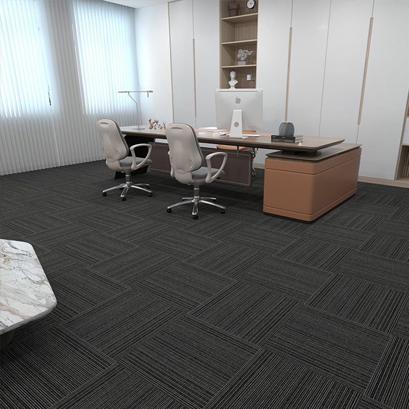 Modern Carpet Tiles Self Adhesive Multi Level Loop Stain Resistant Carpet Tile Gray/ Purple 40-Piece Set Clearhalo 'Carpet Tiles & Carpet Squares' 'carpet_tiles_carpet_squares' 'Flooring 'Home Improvement' 'home_improvement' 'home_improvement_carpet_tiles_carpet_squares' Walls and Ceiling' 7370592