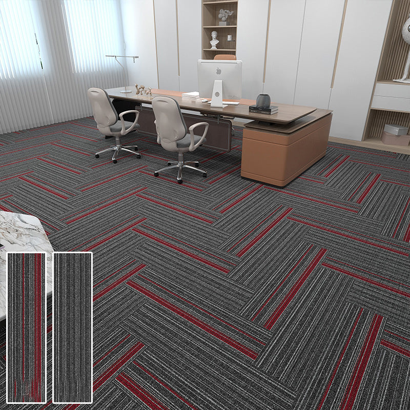 Modern Carpet Tiles Self Adhesive Multi Level Loop Stain Resistant Carpet Tile Black-Gray 40-Piece Set Clearhalo 'Carpet Tiles & Carpet Squares' 'carpet_tiles_carpet_squares' 'Flooring 'Home Improvement' 'home_improvement' 'home_improvement_carpet_tiles_carpet_squares' Walls and Ceiling' 7370573