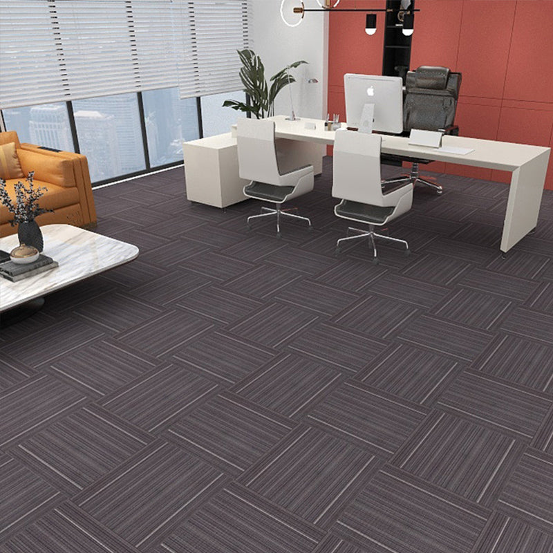 Modern Carpet Tiles Self Adhesive Multi Level Loop Stain Resistant Carpet Tile Matte Black 40-Piece Set Clearhalo 'Carpet Tiles & Carpet Squares' 'carpet_tiles_carpet_squares' 'Flooring 'Home Improvement' 'home_improvement' 'home_improvement_carpet_tiles_carpet_squares' Walls and Ceiling' 7370552