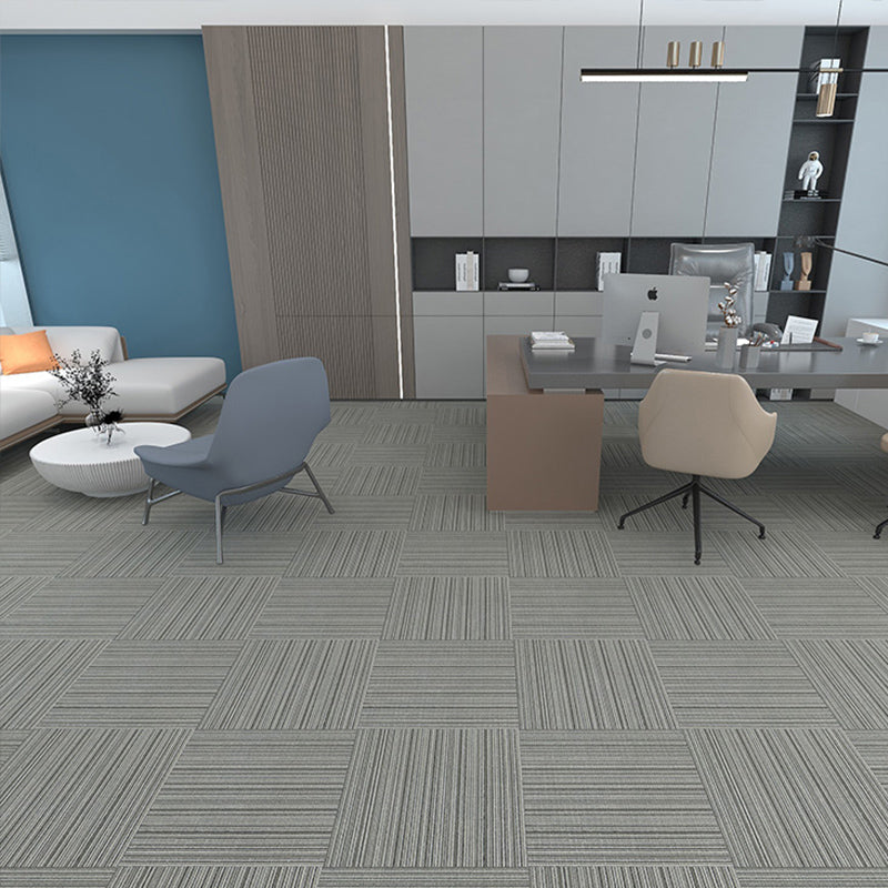 Modern Carpet Tiles Self Adhesive Multi Level Loop Stain Resistant Carpet Tile Gray-Blue 40-Piece Set Asphalt Clearhalo 'Carpet Tiles & Carpet Squares' 'carpet_tiles_carpet_squares' 'Flooring 'Home Improvement' 'home_improvement' 'home_improvement_carpet_tiles_carpet_squares' Walls and Ceiling' 7370574