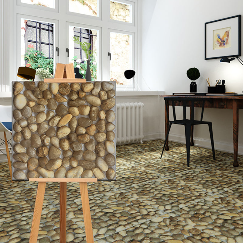 Square Scratch Resistant Plastic floor Water Resistant Floor Tile Yellow-Brown Clearhalo 'Flooring 'Home Improvement' 'home_improvement' 'home_improvement_vinyl_flooring' 'Vinyl Flooring' 'vinyl_flooring' Walls and Ceiling' 7398176