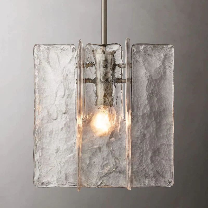 Avencea — Midcentury Modern Cast Glass Pendant Light with Dimmable Warm Glow
