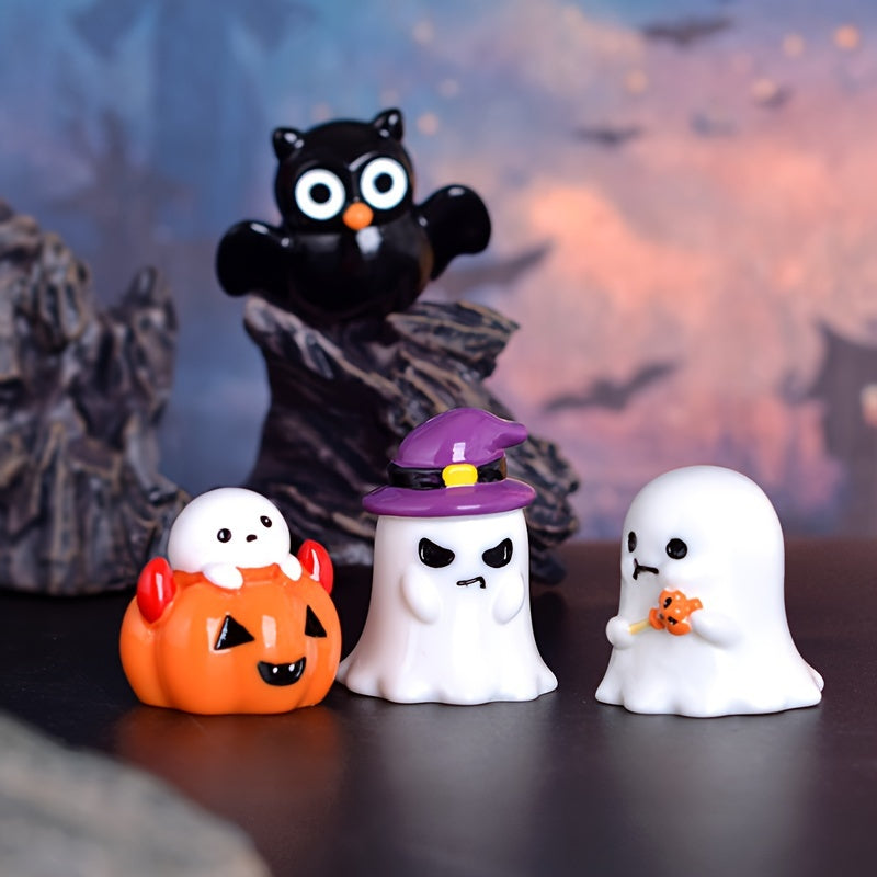 Mini Halloween Ghost and Pumpkin Ornaments for Spooky Seasonal Decor