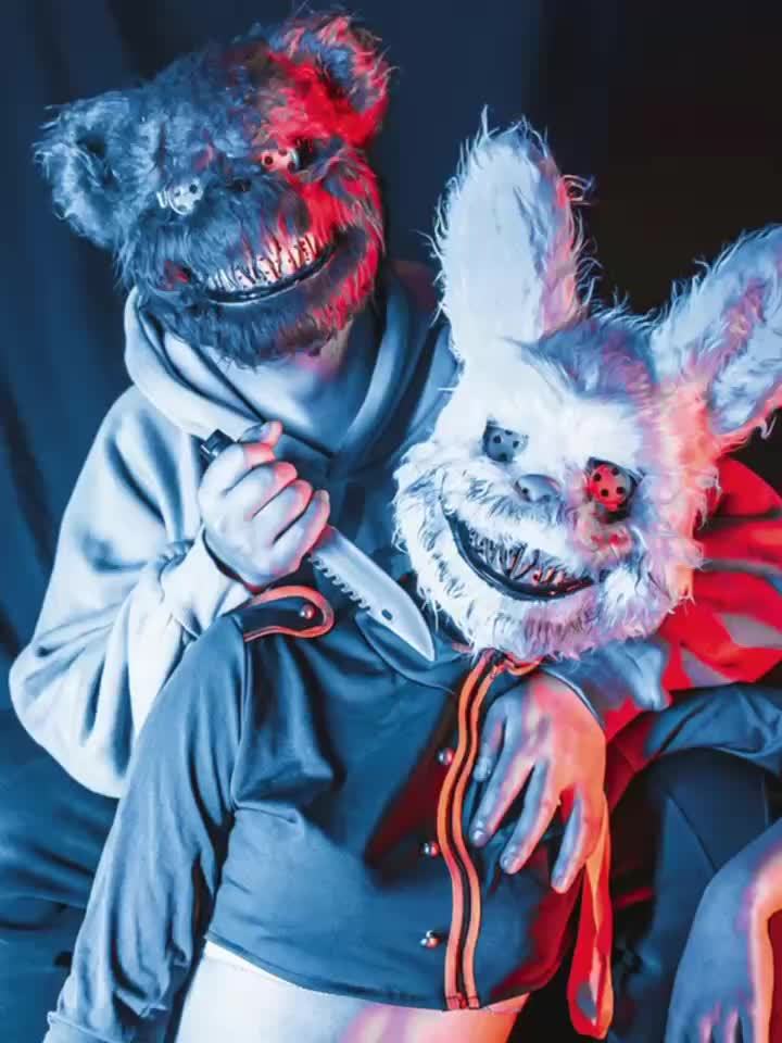 Blood-Splattered Animal Halloween Mask Lightweight Costume Accessory